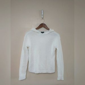 White long sleeve shirt with hood